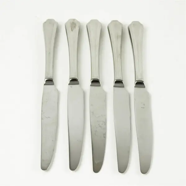 Set of 5 Wallace Casino Stainless Modern Dinner Knives 9.5in