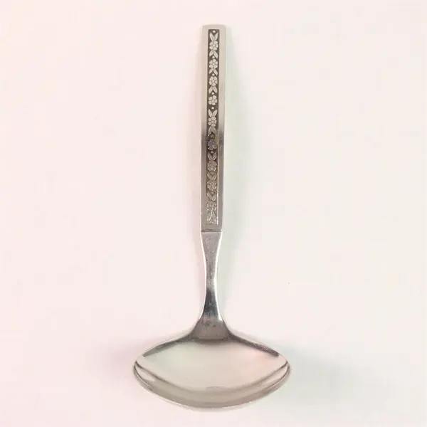 Oneida Silver Phoenix-Profile Pattern Black Accents SS Gravy Ladle 7.25" Rare