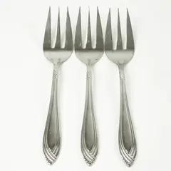 Set of 3 Oneida Windward Stainless Small Solid Cold Meat Serving Forks