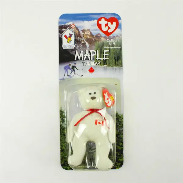 Maple The Bear Ty Teenie Beanie Baby 1999 McDonalds Charity New in Box Canada