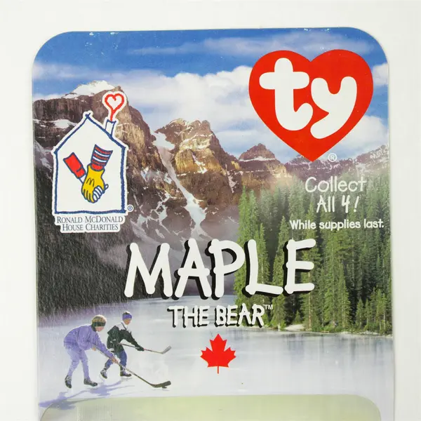 Maple The Bear Ty Teenie Beanie Baby 1999 McDonalds Charity New in Box Canada
