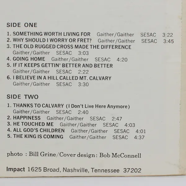 Doug Oldham Sings The Best Of Bill Gaither Vinyl LP Album