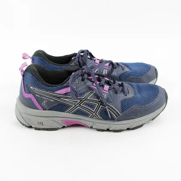 ASICS Midnight Blue/Pure Silver Gel-Venture 8 Trail Running Shoes Women's Sz 7.5