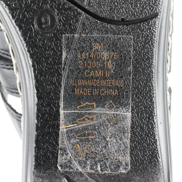 Natural Reflections Black/Beige Cami ll Wedge Sandals Silver Hardware Women's 9