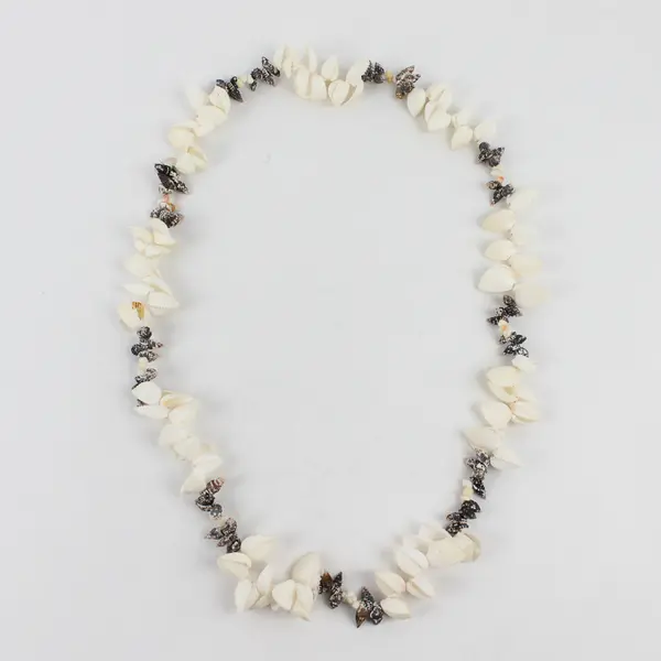 Lot of 2 Sea Snail and White Clam Shell Beaded String Necklaces 20" & 22"