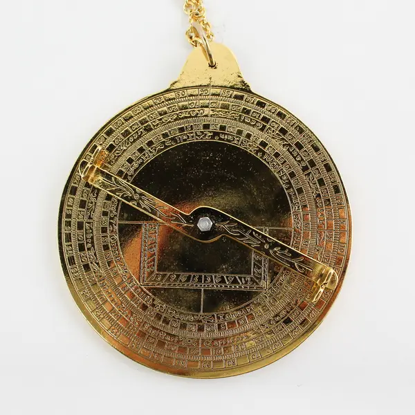 4-Inch Gold-Plated Norman Greene Astrolabe with Booklets and Drawstring bag