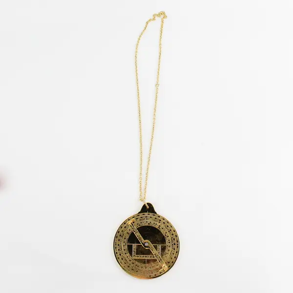 4-Inch Gold-Plated Norman Greene Astrolabe with Booklets and Drawstring bag