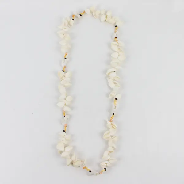 Lot of 3 Sea Snail Cowry and White Clam Shell Beaded String Necklaces 19" 21"