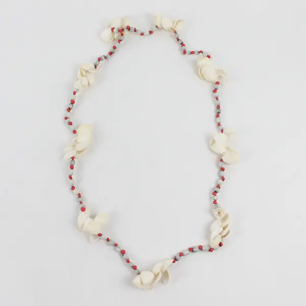 Lot of 3 Sea Snail Cowry and White Clam Shell Beaded String Necklaces 19" 21"