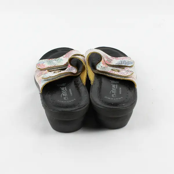 Flexus By Spring Step Kina Multicolor Leather Wedge Slip On Sandal Women's 39