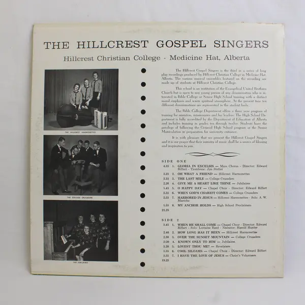 The Hillcrest Gospel Singers 12" Vinyl Record