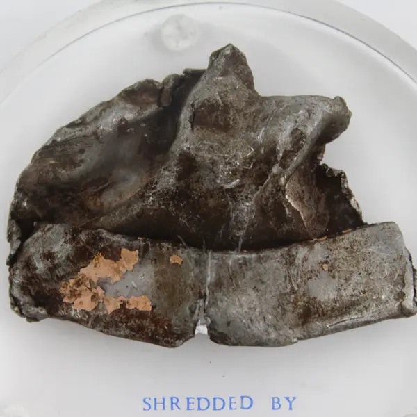 Shredded Metal In Lucite Paperweight From Schnitzer Steel Portland, Oregon