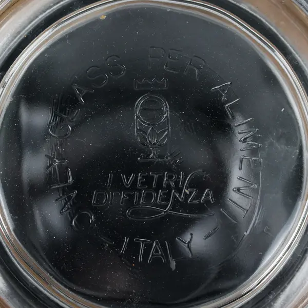 Vintage Vetri di Fidenza Clear Glass Jar Canister with Wire Bail 9.5"