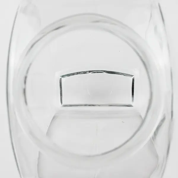 VTG Mid Century Modern Teak Lid Clear Glass Cookie Jar