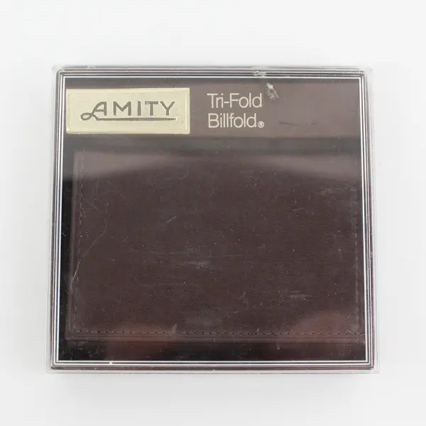 AMITY Leather Tri-Fold Wallet Brown Soft Leather New With Box Wear