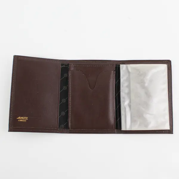AMITY Leather Tri-Fold Wallet Brown Soft Leather New With Box Wear