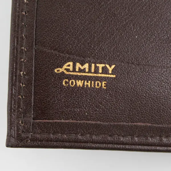 AMITY Leather Tri-Fold Wallet Brown Soft Leather New With Box Wear
