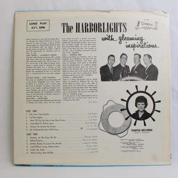 The Harborlights With Gleaming Inspirations Temple Records LP Vinyl