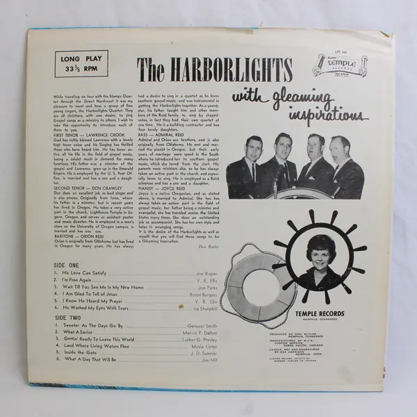 The Harborlights With Gleaming Inspirations Temple Records LP Vinyl