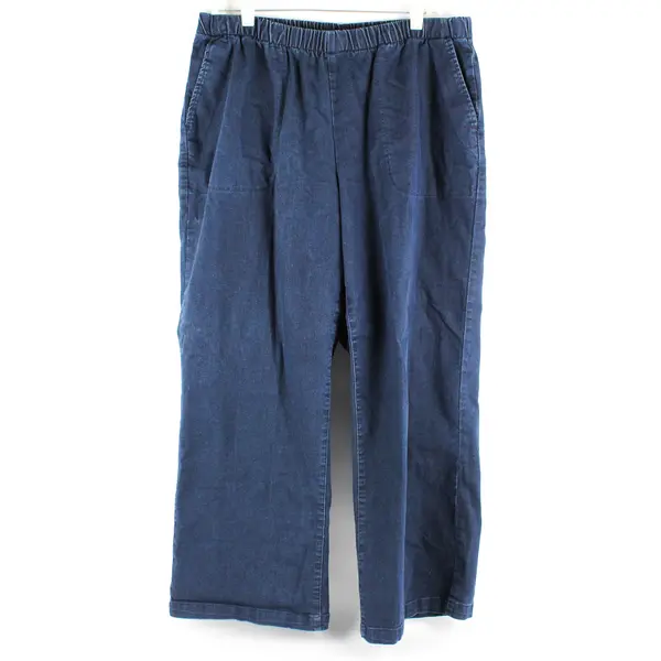 Woman Within Dark Wash Wide-Leg Pull-On Pants Women's 22W Petite