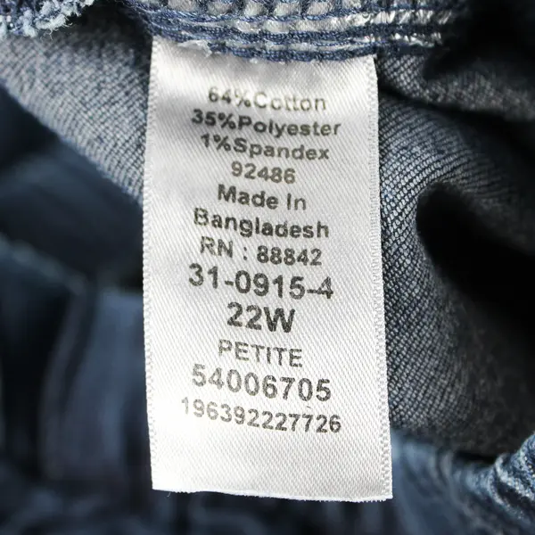 Woman Within Dark Wash Wide-Leg Pull-On Pants Women's 22W Petite