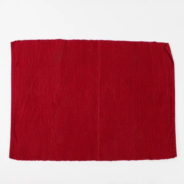 Lot Of 6 Unbranded Red/Orange/Black Rectangle Fabric Placemats 17" x 12.25"