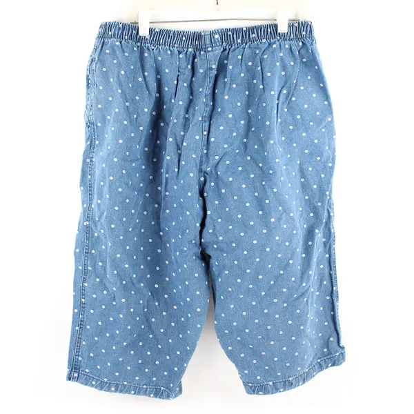 Woman Within Medium Wash Blue Polka Dot Pull-On Shorts Women's 20W Petite