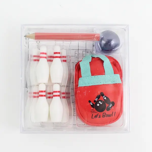 2003 Garden At Home Miniature Desktop Bowling Set 10 Pins, Ball, Bag NIP