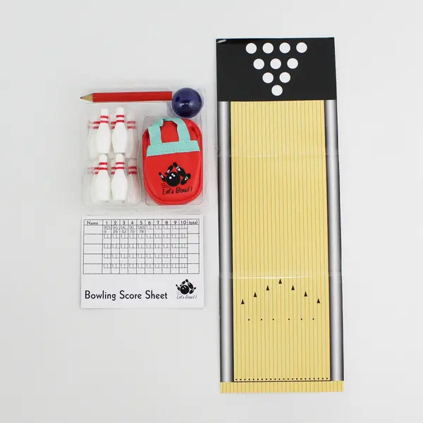 2003 Garden At Home Miniature Desktop Bowling Set 10 Pins, Ball, Bag NIP