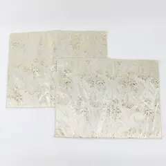 Lot Of 2 Unbranded Matching Gold/Cream Floral Fabric Placemats 13" x 17"