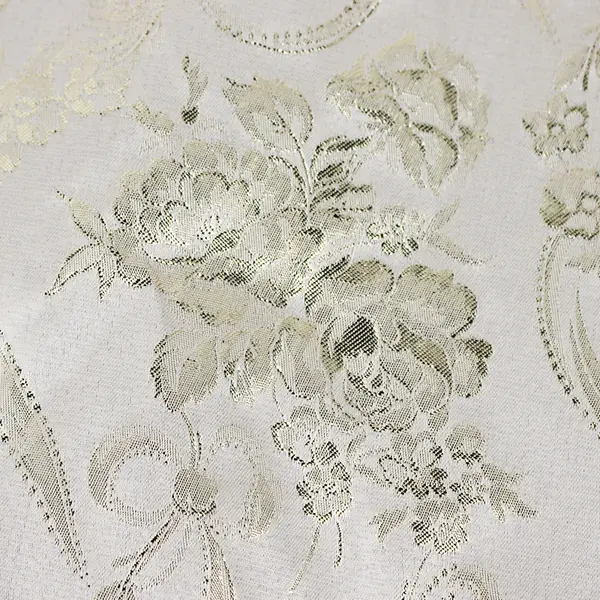 Lot Of 2 Unbranded Matching Gold/Cream Floral Fabric Placemats 13" x 17"