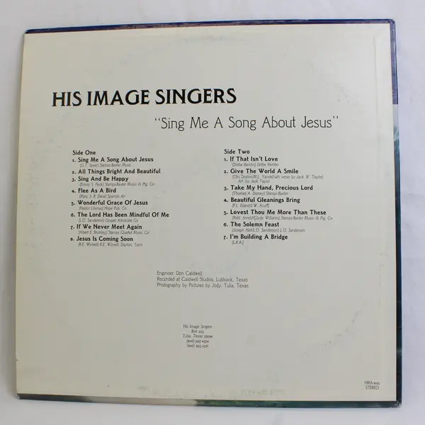 His Image Singers Sing Me A Song About Jesus Record