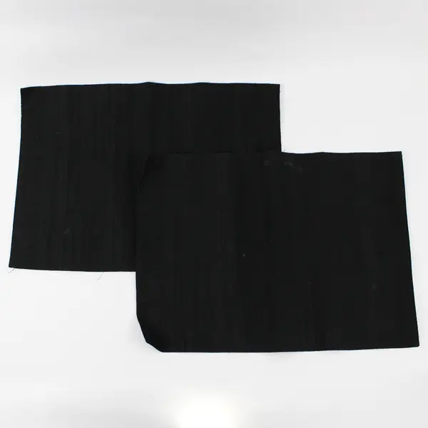 Lot Of 2 Unbranded Solid Black Color Rectangle Fabric Placemats 13.25" x 19.5"