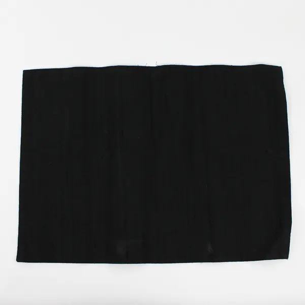 Lot Of 2 Unbranded Solid Black Color Rectangle Fabric Placemats 13.25" x 19.5"