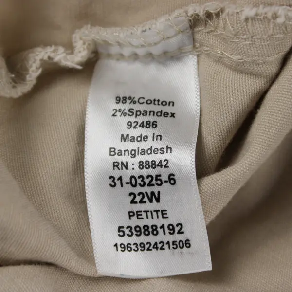 Woman Within Beige Wide-Leg Pull-On Pants Women's Size 22W Petite