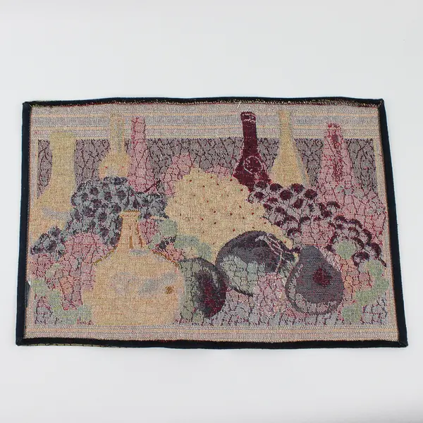 Lot Of 4 Unbranded Wine/Grapes Rectangle Fabric Placemats 13" x 19.5"