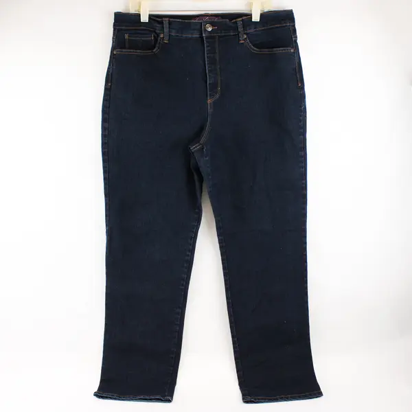Gloria Vanderbilt Blue Dark Wash Amanda Straight-Leg Jeans Women's Size 16