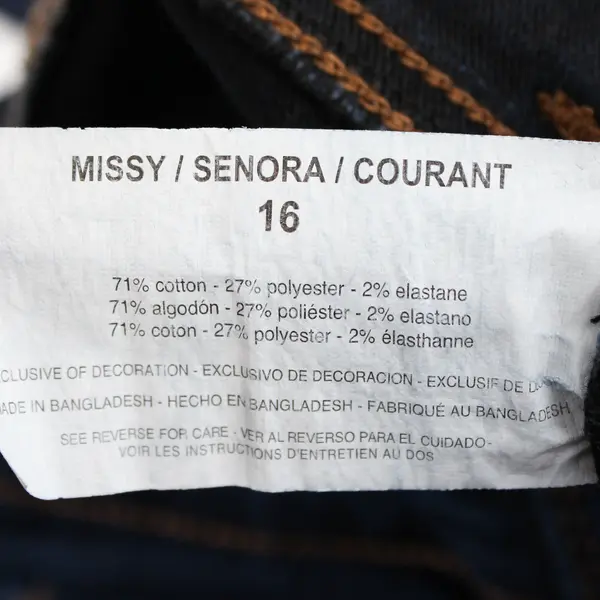 Gloria Vanderbilt Blue Dark Wash Amanda Straight-Leg Jeans Women's Size 16