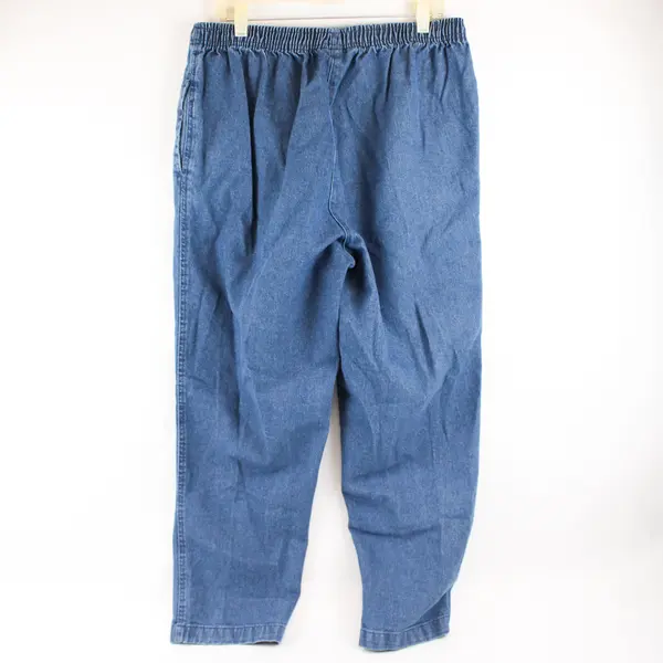 Woman Within Blue Medium Wash Tapered-Leg Pull-On Pants Women's 18W Petite