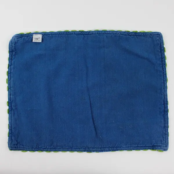 Lot Of 2 Tag Blue/Green Plaid Rectangle Fabric Placemats 13.5" x 18"