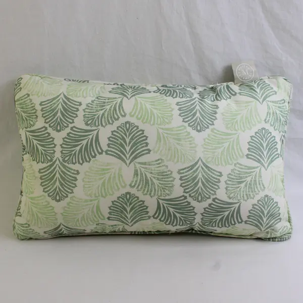 Martha Stewart White/Green Leaf Rectangle Decorative Throw Pillow 10.5" x 17.5"