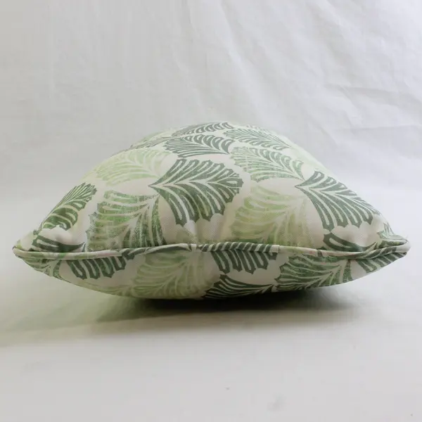 Martha Stewart White/Green Leaf Rectangle Decorative Throw Pillow 10.5" x 17.5"