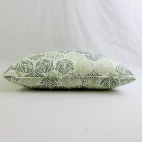 Martha Stewart White/Green Leaf Rectangle Decorative Throw Pillow 10.5" x 17.5"