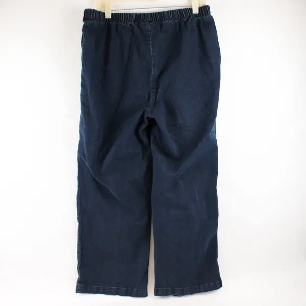 Woman Within Blue Dark Wash Wide-Leg Pull-On Pants Women's 20W Petite