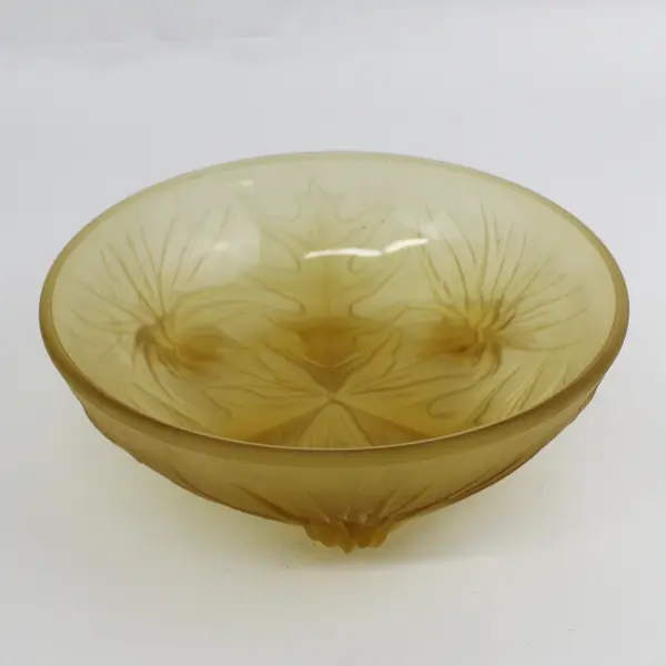  Holophane Veryls Thistles Bowl Frosted Amber 1935/1985