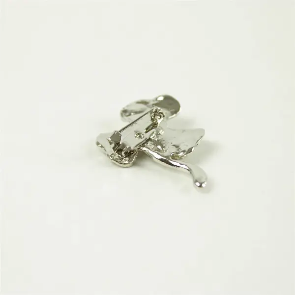 Vintage Now Bijoux by Meera Clear Rhinestone Silver Tone Clover Brooch