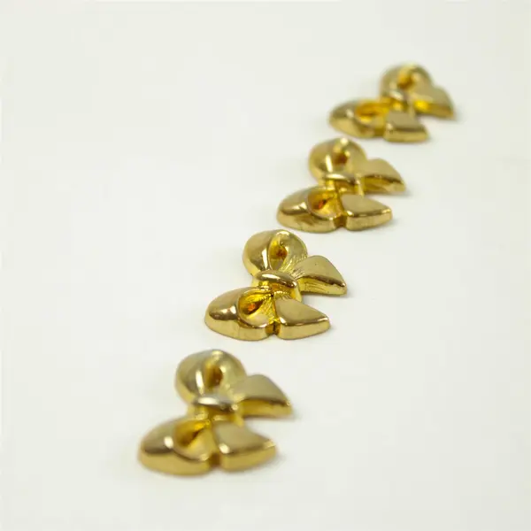 Set of 4 Gold Plastic Bows for Crafts Gift Wrapping Party Favors