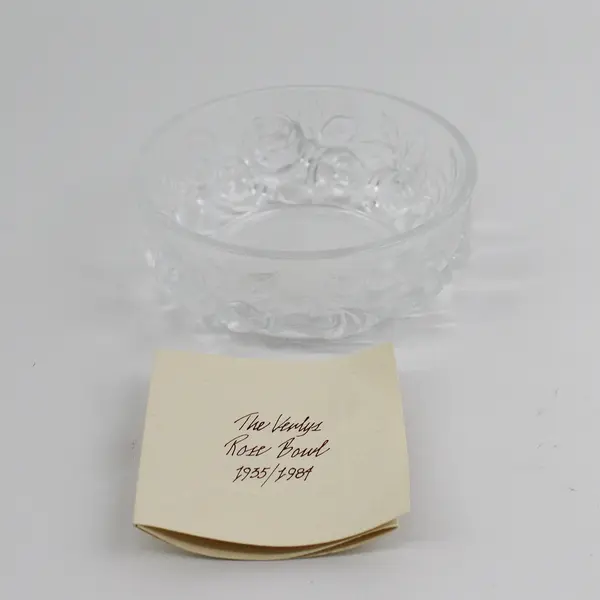 Holophane Veryls Rose Bowl Clear 1935/1984 Original Soiled Box