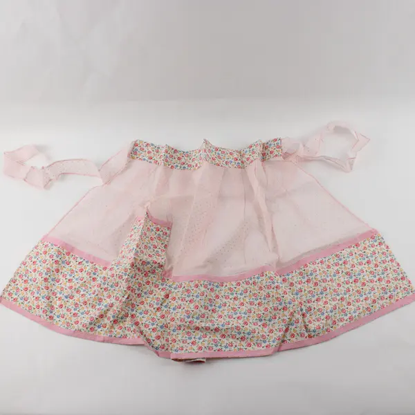 Vintage Pink Floral Apron Mid-Century Collectible 