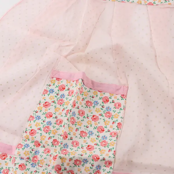 Vintage Pink Floral Apron Mid-Century Collectible 